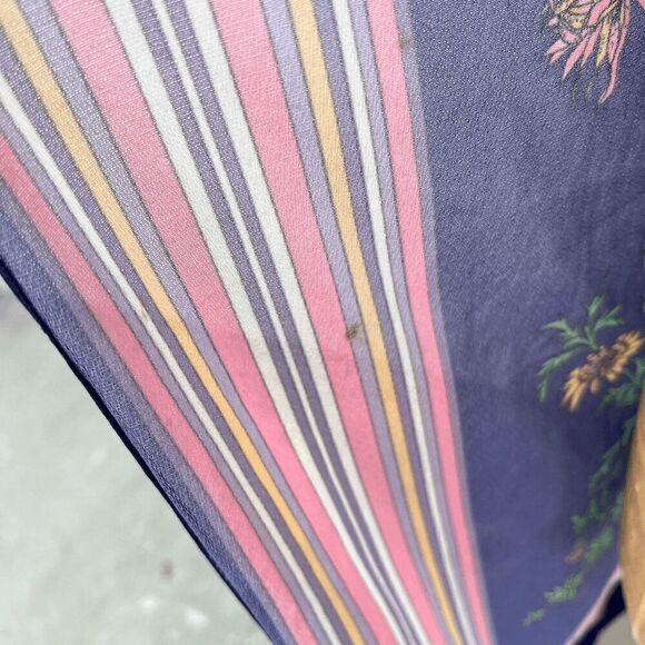 Vintage 70s Floral Kimono, Sheer, Retro Boho Style, Hippie Boho Iris S/M - Picture 9 of 10